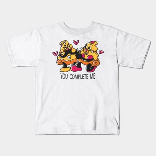 Cartoon Pizza Food Valentines Day Kids T-Shirt